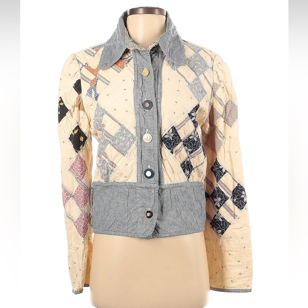 Lady Lancaster Patchwork Quilted Lady Bird Jacket - Cream Multi